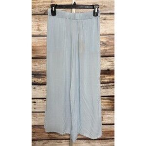 Wayan Women's Size Small Blue Pants Retro Hippie Flare Cut Out Bottom New